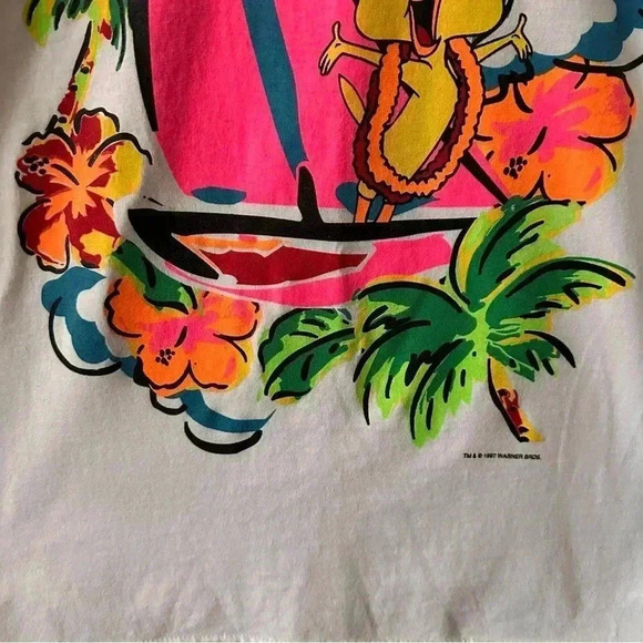 Looney Tunes 90s Vintage Y2K Tweety Bird Tee T Shirt Kids Medium Sz 10 12 1997 - Picture 4 of 12